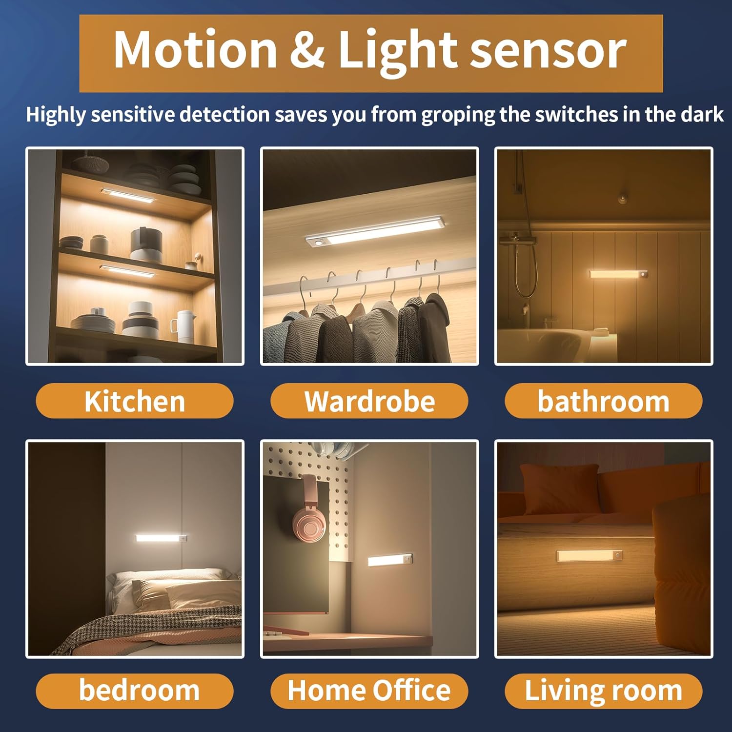 🎁TikTok Last Day Sale - 70% OFF🎉66LED Rechargeable Motion Sensor Under Cabinet Lights