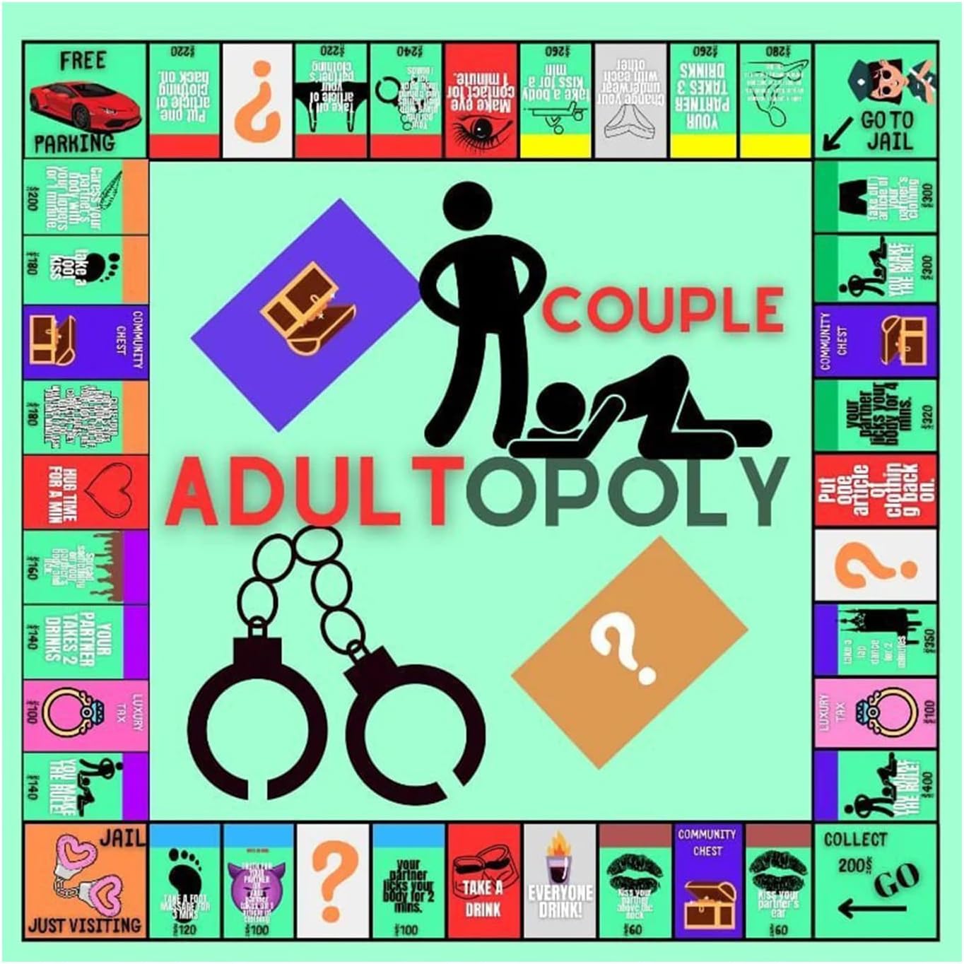 TikTok Last Day Promotion -60% OFF🎉Couple Game Card Board Game Props, Couple Games for Date Night