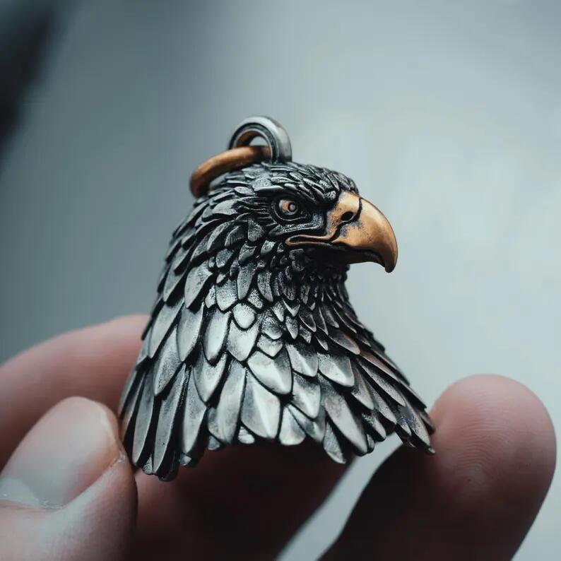 💥LAST DAY SALE 50% OFF💥Eagle Bronze Motorcycle Keychain Bell⚡BUY 2 FREE SHIPPING