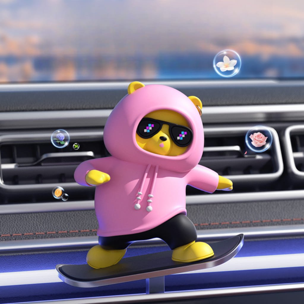 Tiktok Summer Sale🎉Skating Panda Bear Car Ornaments