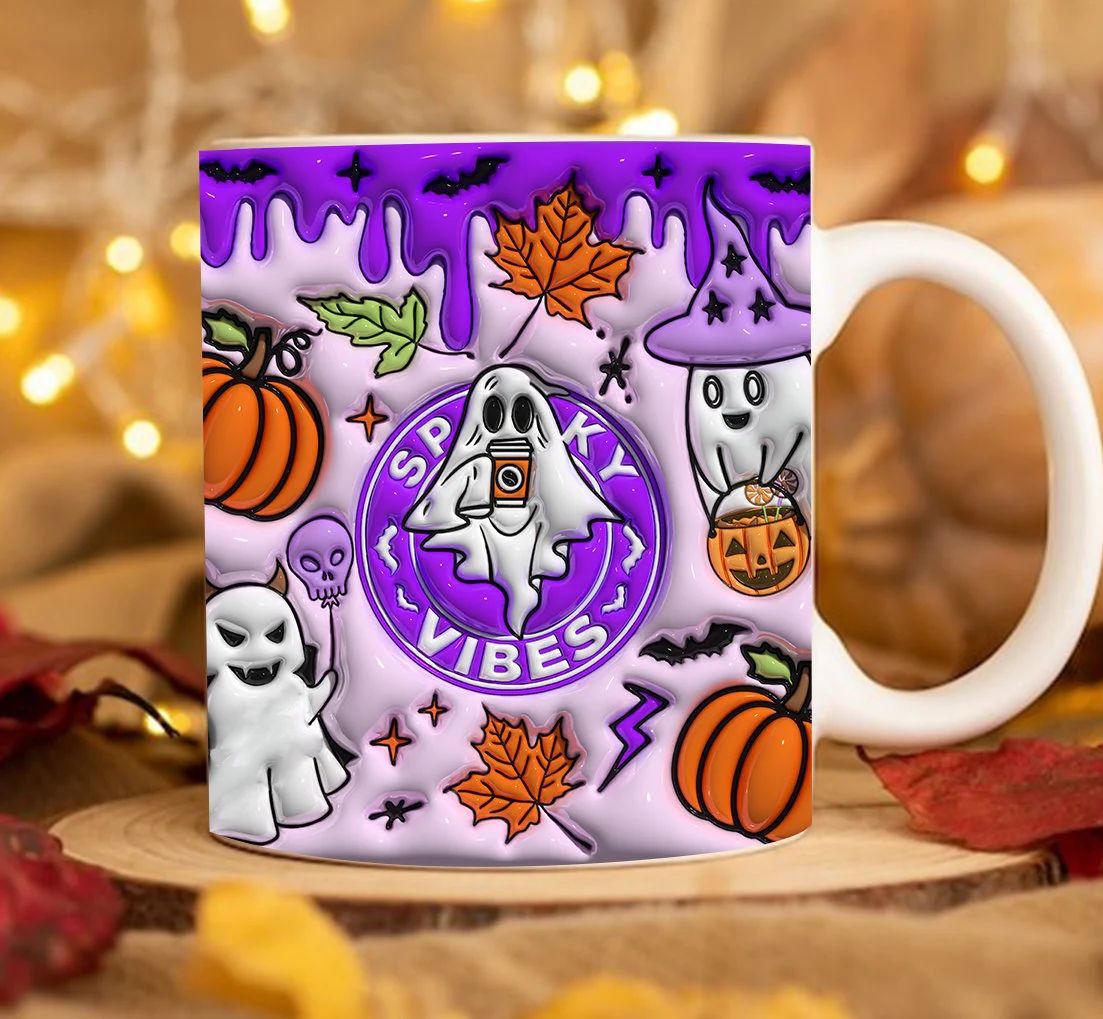 🔥👻2024 Halloween-Handmade 3D Pumpkin and Ghost Coffee Mug