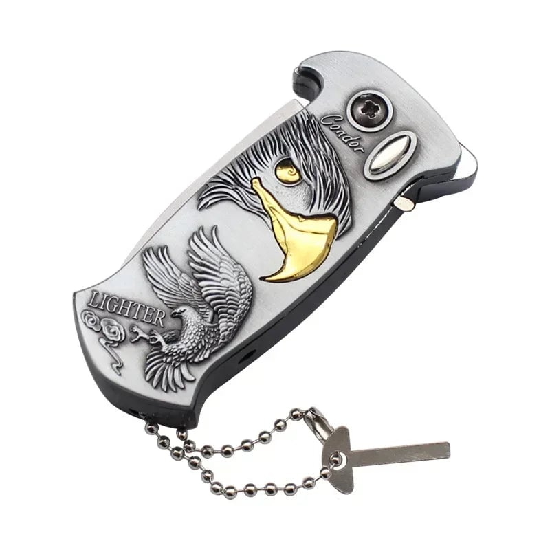Outdoor Portable Metal Folding Knife Lighter