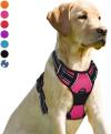 BARKBAY No Pull Dog Harness Front Clip Heavy Duty Reflective Easy Control Handle for Large Dog Walking(Black,L)