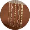Moodear Gold Bracelet for Women 14K Real Gold Bracelet Sets for Women Dainty Snake Chain Bracelet Adjustable Cuban Link Bracelet for Women Cuff Bangle Gold Stackable Bracelets for Womens Jewelry Sets