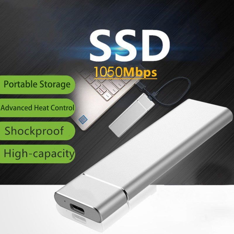 🎁PORTABLE EXTERNAL SOLID STATE DRIVE, UP TO 1050MB/S, COMPATIBLE WITH PC, MAC, PS4 & XBOX