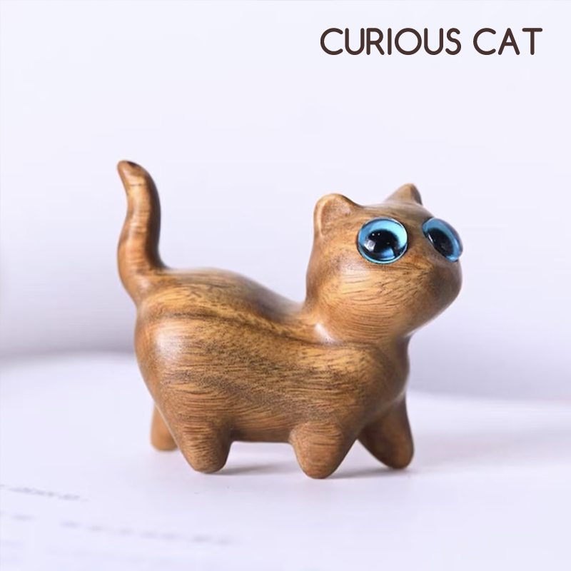 Sandalwood hand-carved wood cat - Buy 6 Get Extra 20% OFF&Free shipping