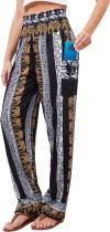 QIANXIZHAN Women's Harem Pants, High Waist Yoga Boho Trousers with Pockets