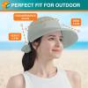 SUN CUBE Women Sun Hat for Outdoor UV Protection, Wide Brim Sun Hat Ponytail, Convertible Zip-Off Beach Hat Visor