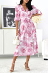 Women's V-neck Waist Floral Dress