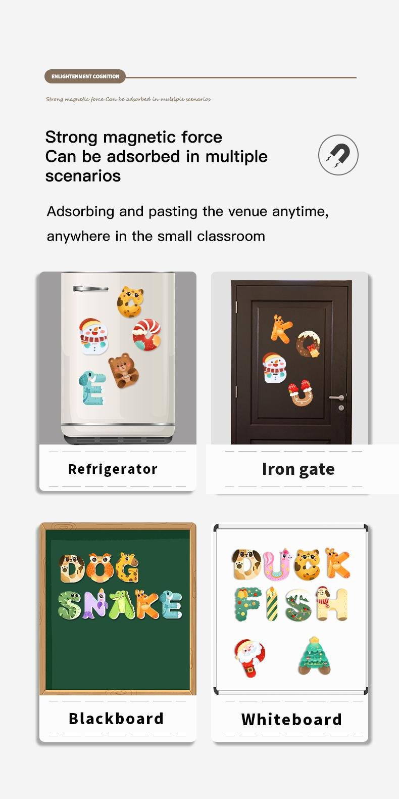 💥LAST DAY SALE 50% OFF💥Magnetic Letters Animals Refrigerator Decoration