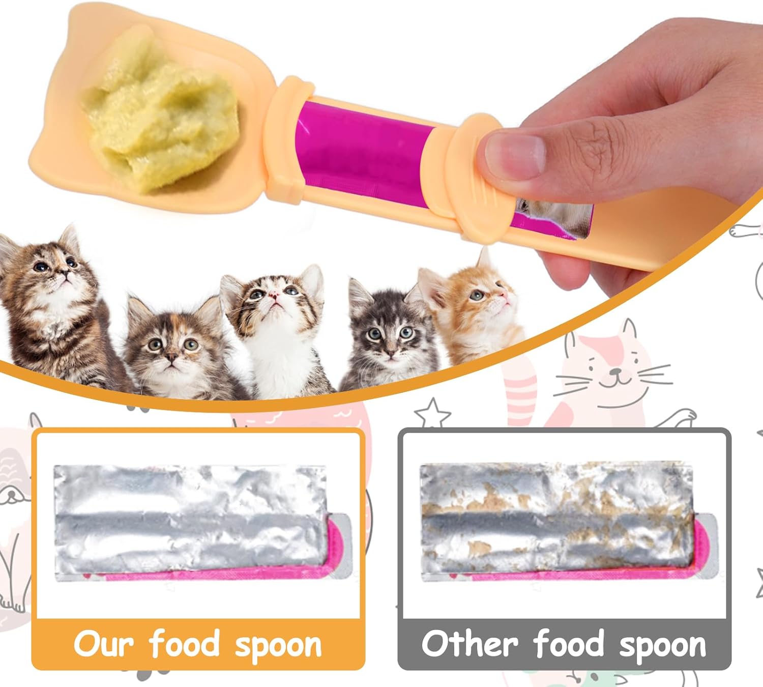 (🔥2024 Best Selling - 50% OFF) Cat Strip Squeeze Spoon, Buy More Save More!!!