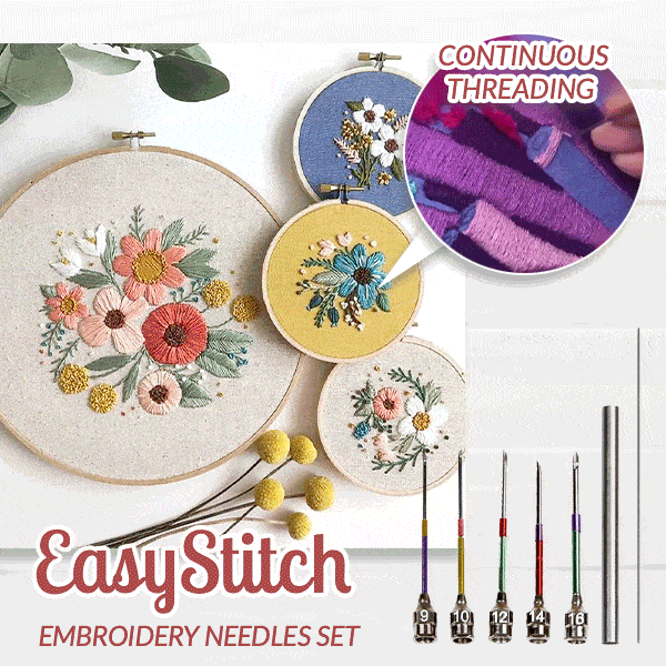 (🎄Christmas Hot Sale - 48% OFF) EasyStitch Embroidery Stitching Punch Needles (Set of 7), BUY 2 FREE SHIPPING