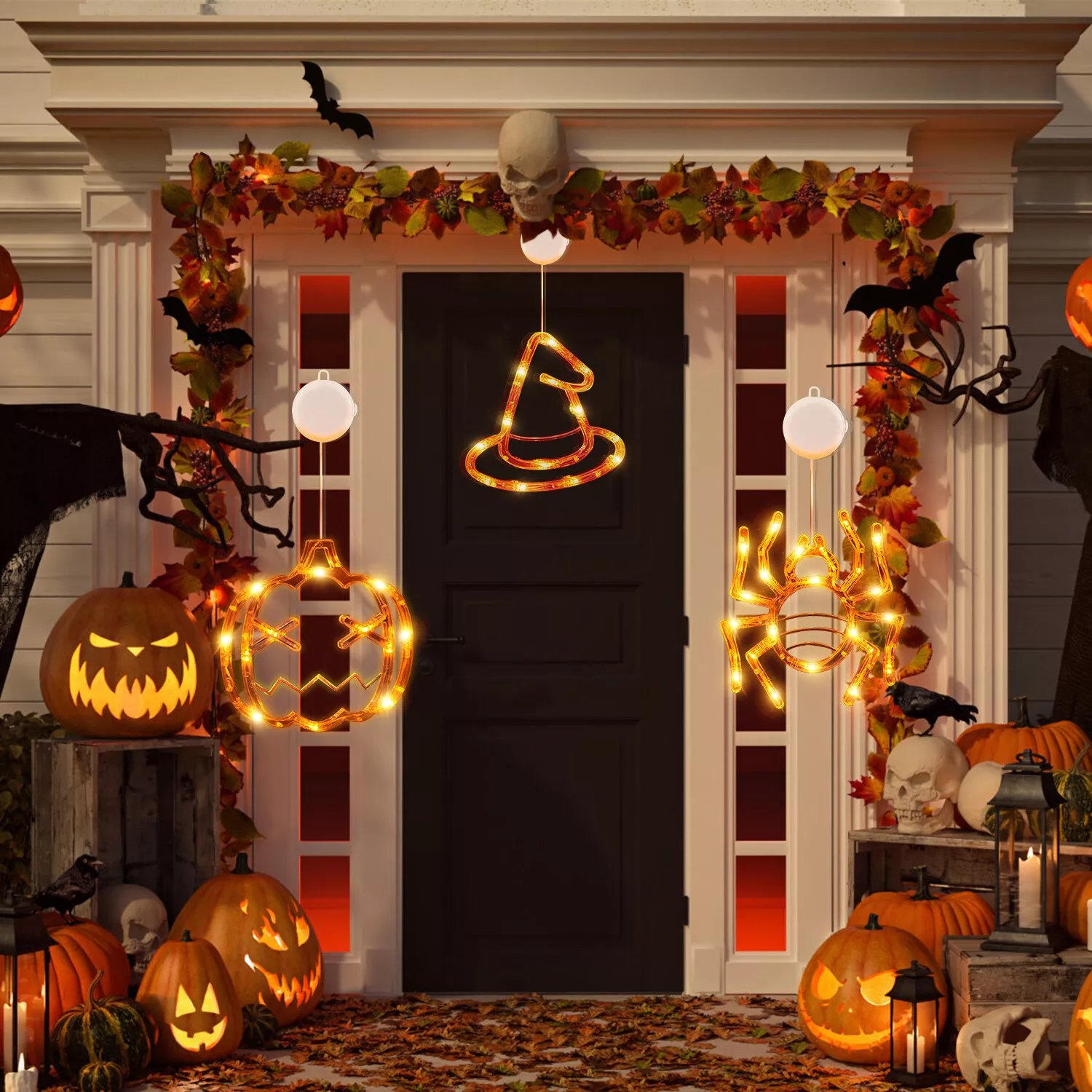 🎃2025 NEU Halloween👻Fensterleuchten mit Saugnapf