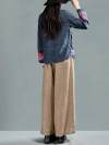 Harriett Vintage Casual Elastic-waist Linen Wide Leg Pants with Pockets