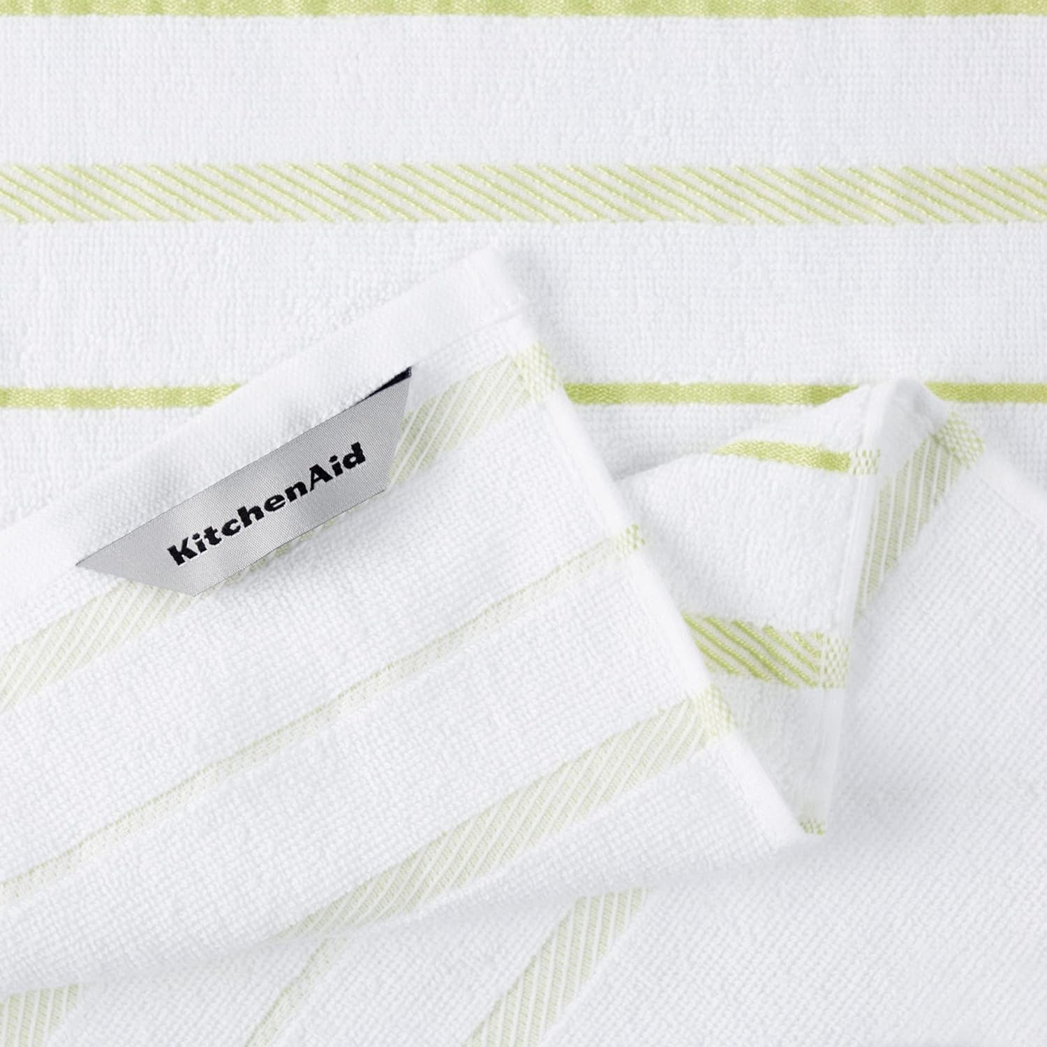 KitchenAid Albany Kitchen Towel 4-Pack Set, Grey/White, 16