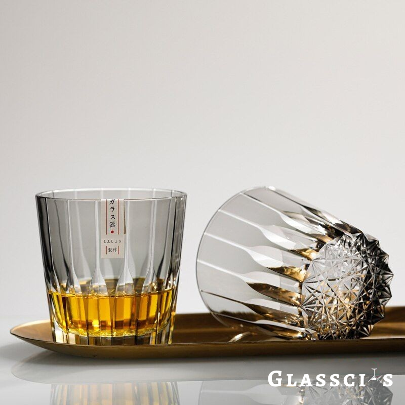 Light Gray Star Edo Kiriko Whiskey Glass