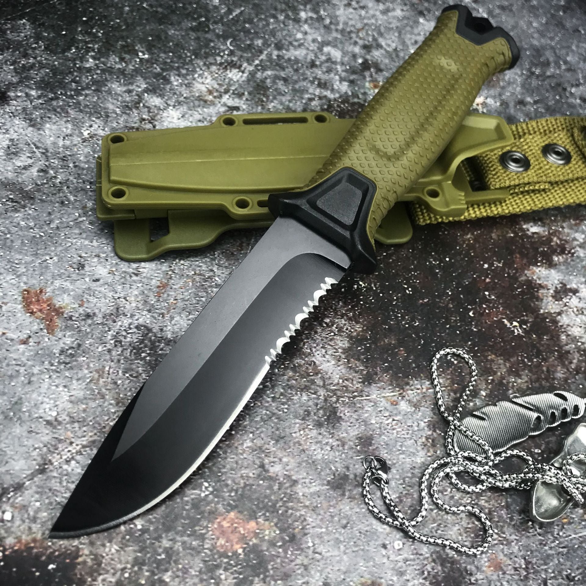 ⚔️ Outdoor Tactical Knife – High-Rigidity Survival & Utility Blade