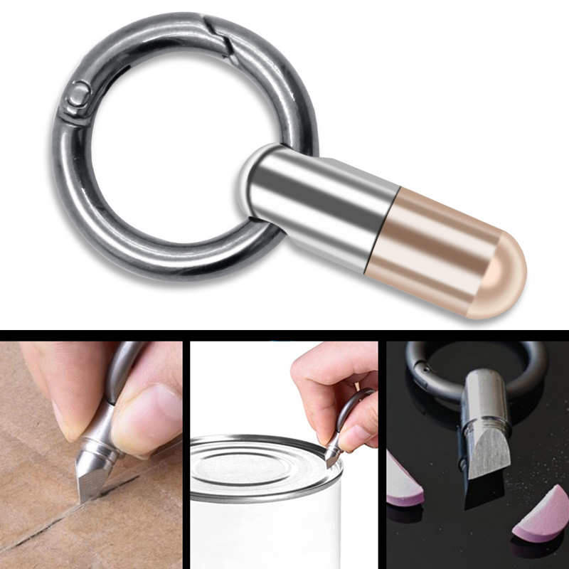 Stainless Steel Capsule Keyring EDC Cutting Tools