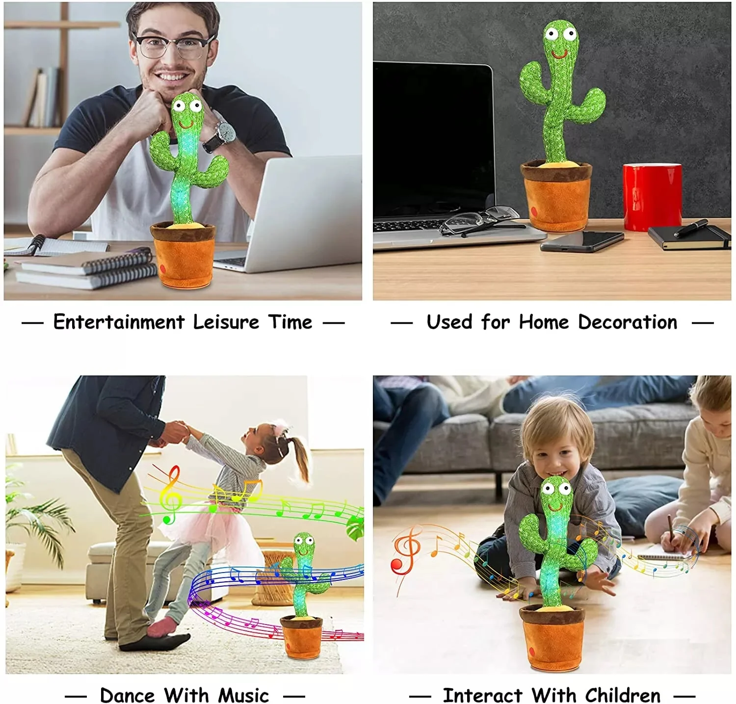 🎉🎉🎉Last Sale 🎁 Intelligent Cactus Interactive Learning and Musical Toy for Kids to Dance Record and Speak with Fun