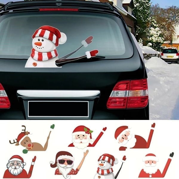 (🎅Christmas Hot Sale-49% OFF)Christmas Car Wiper Sticker⛄- Buy 4 get extra 20% off