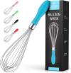 Zulay Kitchen 13-Inch Danish Dough Whisk - Wooden Danish Whisk for Dough with Stainless Steel Dough Hook - Traditional Dutch Whisk - Bread Whisk for Sourdough, Pizza, Pastry, Cake Batter