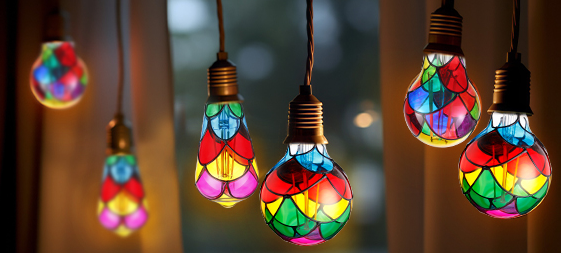 🔥Vintage Rainbow Stained Glass Light Bulb