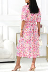 Women's V-neck Waist Floral Dress
