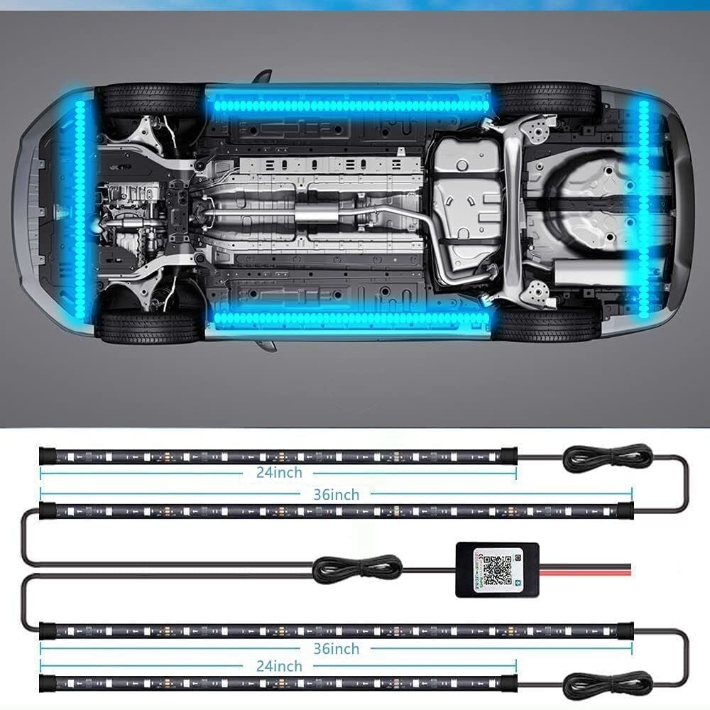 🔥LAST DAY 49% OFF🔥 2023 Car Chassis Flexible RGB Waterproof LED Strip Lights (4PCS)