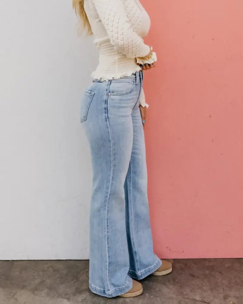 🎁TikTok Spring Last Day Promotion 48% OFF-🎁- Plus Size High Rise Vintage Wash Straight Leg Jeans