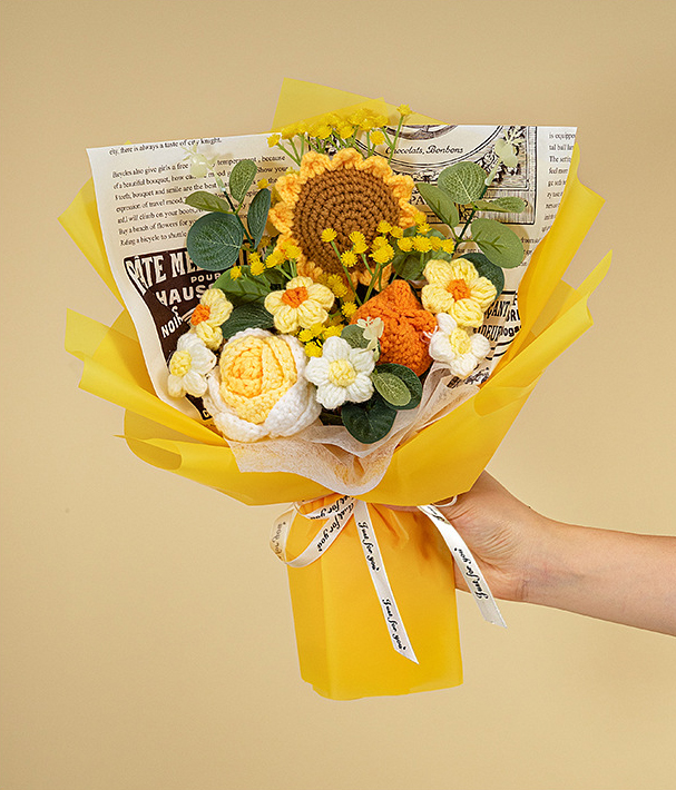 🔥Limited Time Sale 48% OFF🎉Handmade Knitted Sunflower Bouquet-Buy 2 Get Free Shipping