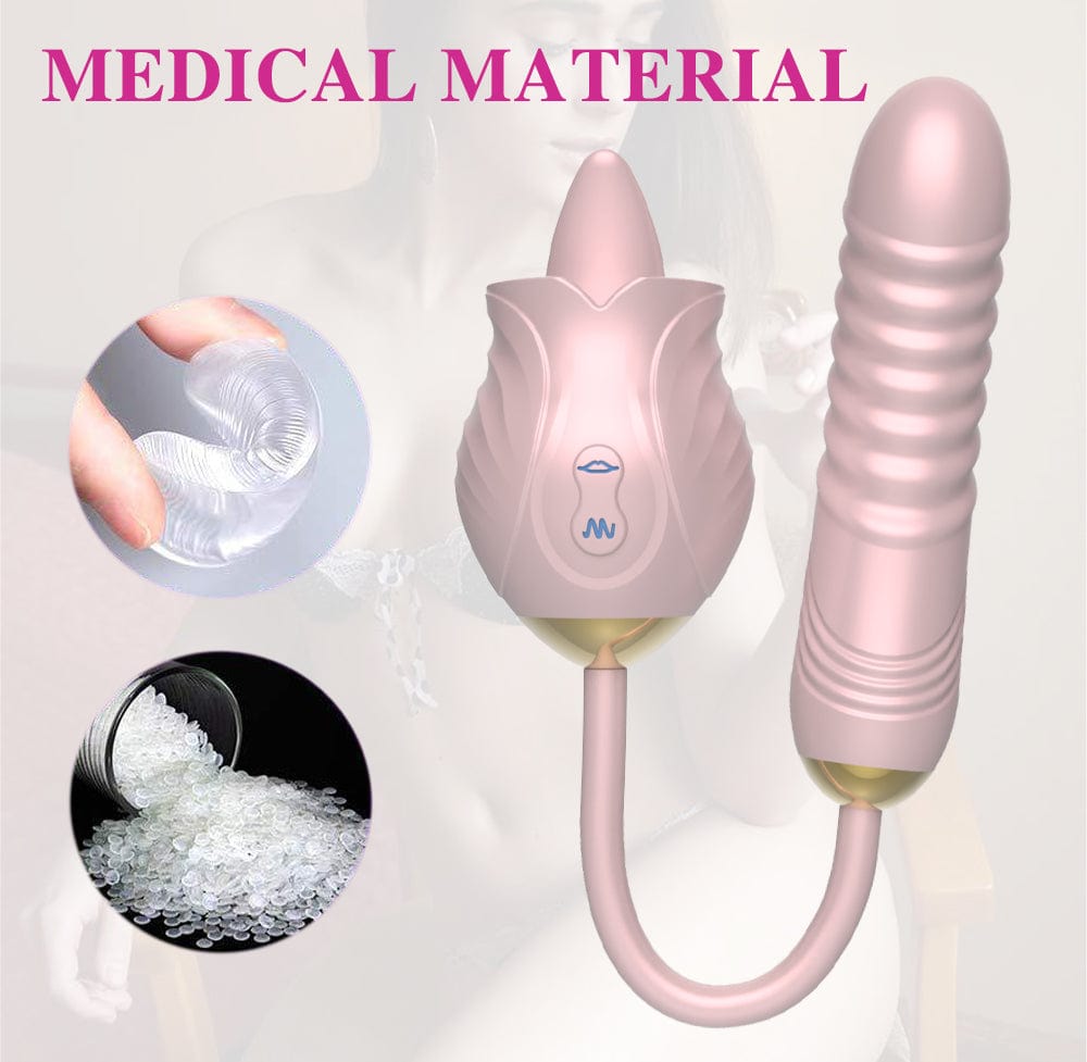 New Rose Toy Warming G-spot Tongue Licking Vibrator