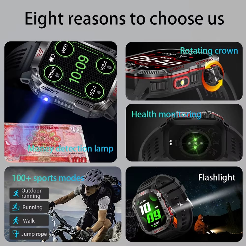 ⏰LAST DAY SALE 50% OFF💥Men's Military Outdoor Sports Smart Watch for Android & IOS
