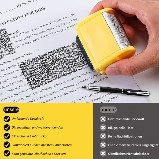 🔥Letzter Tag Verkauf 49% Rabatt📝Sicherheits-Rollenstempel zum Schutz deiner Privatsphäre