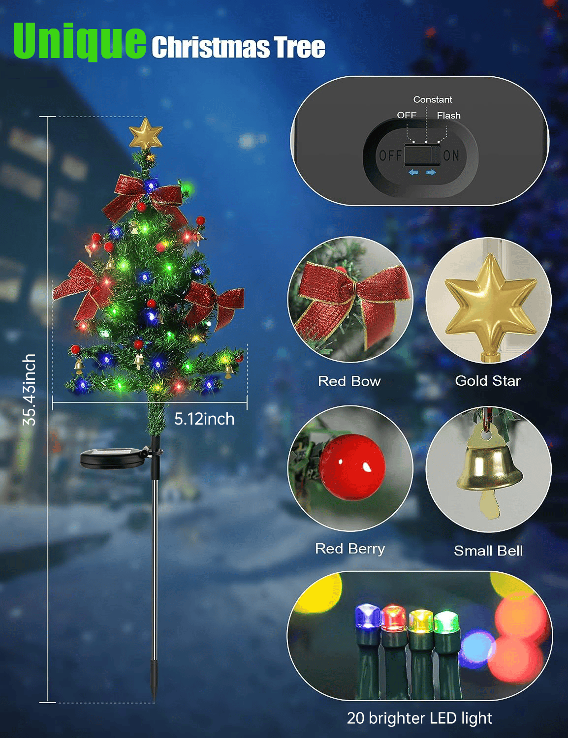 🎄Christmas Hot Sale 70% OFF🎄Solar Christmas Trees Lights Outdoor Decoration Waterproof⚡Buy 2 Get 1 Free(3 Pcs)