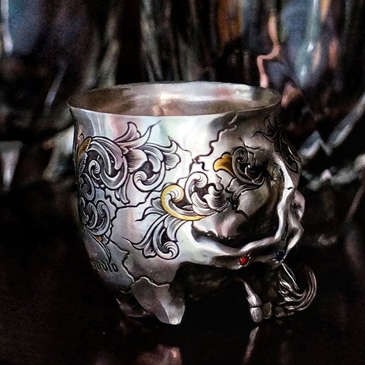💥Party Mustache Gothic Engraved Drink Cup
