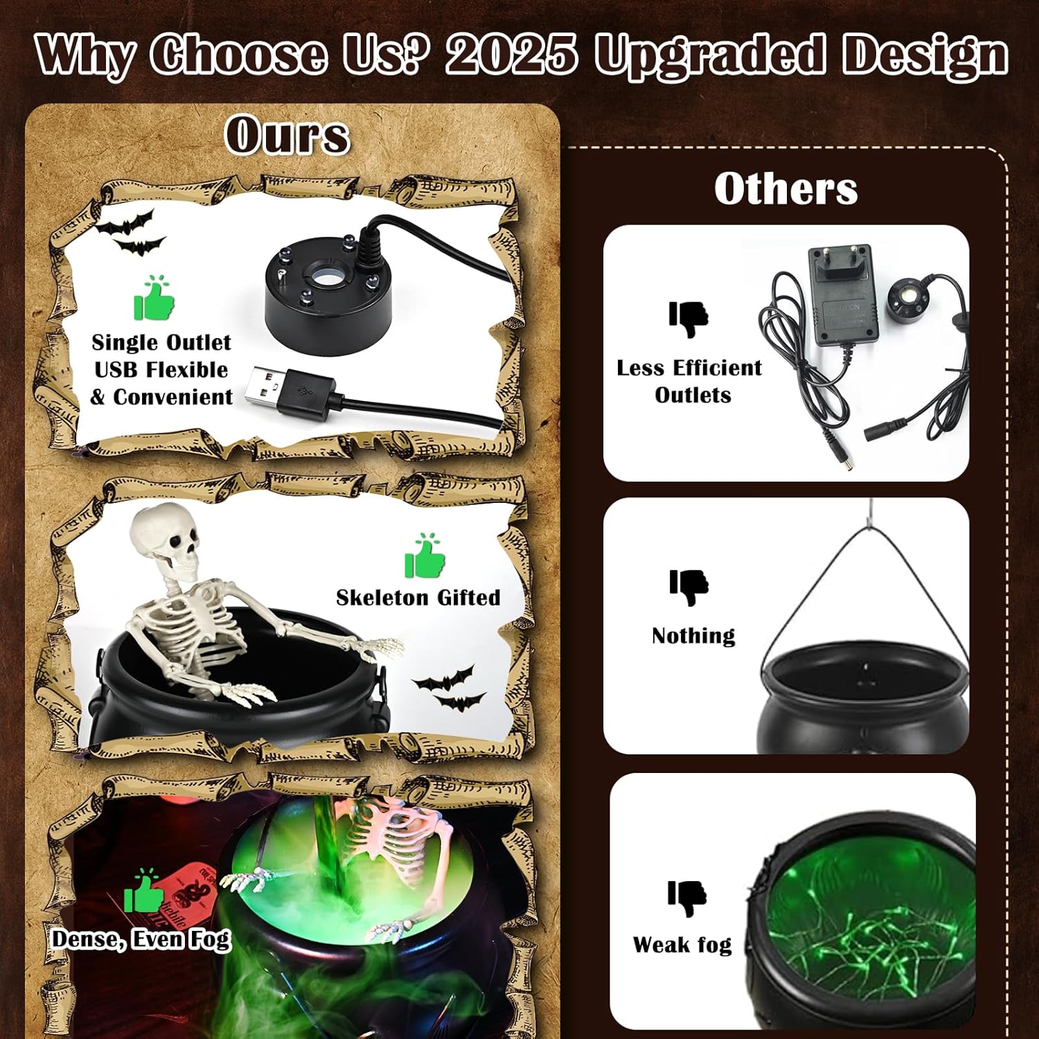 🎁TikTok Last Day Sale - 70% OFF✨Cauldron Halloween Decor (With Magic Floating Potion Bottles & Diffuser)
