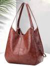 Women's Retro Soft Leather High Capacity Shoulder Bag