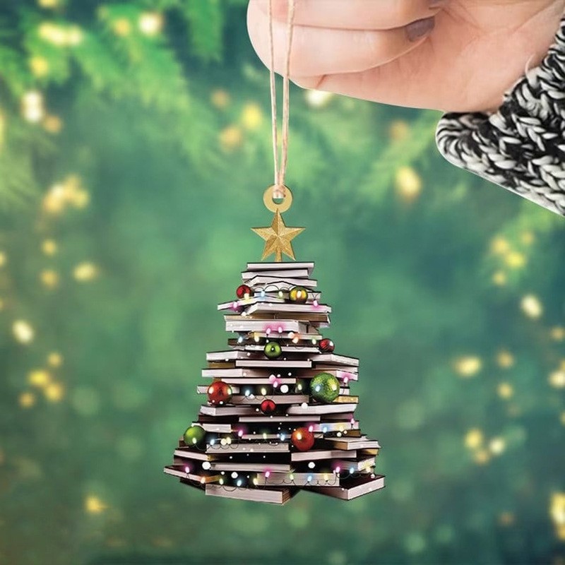 Christmas Book Tree Ornament - Perfect Gift For Book Lovers