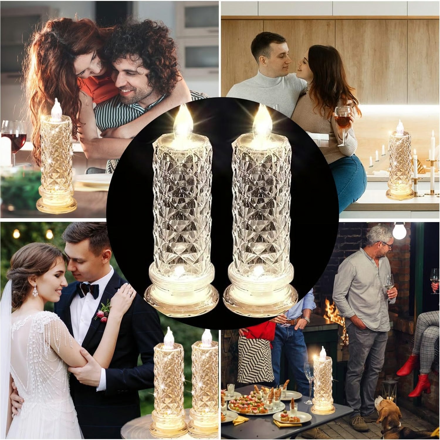 💥LAST DAY SALE 50% OFF💥Rose Shadow LED Flameless Candle Lights⚡BUY 2 GET 1 FREE
