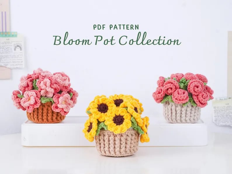 🌹100% Handmade Rose Coaster and Flower Basket Crochet