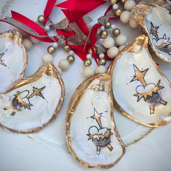 🎅2024 Christmas Gift--💙Handmade Oyster Shell Nativity Ornament