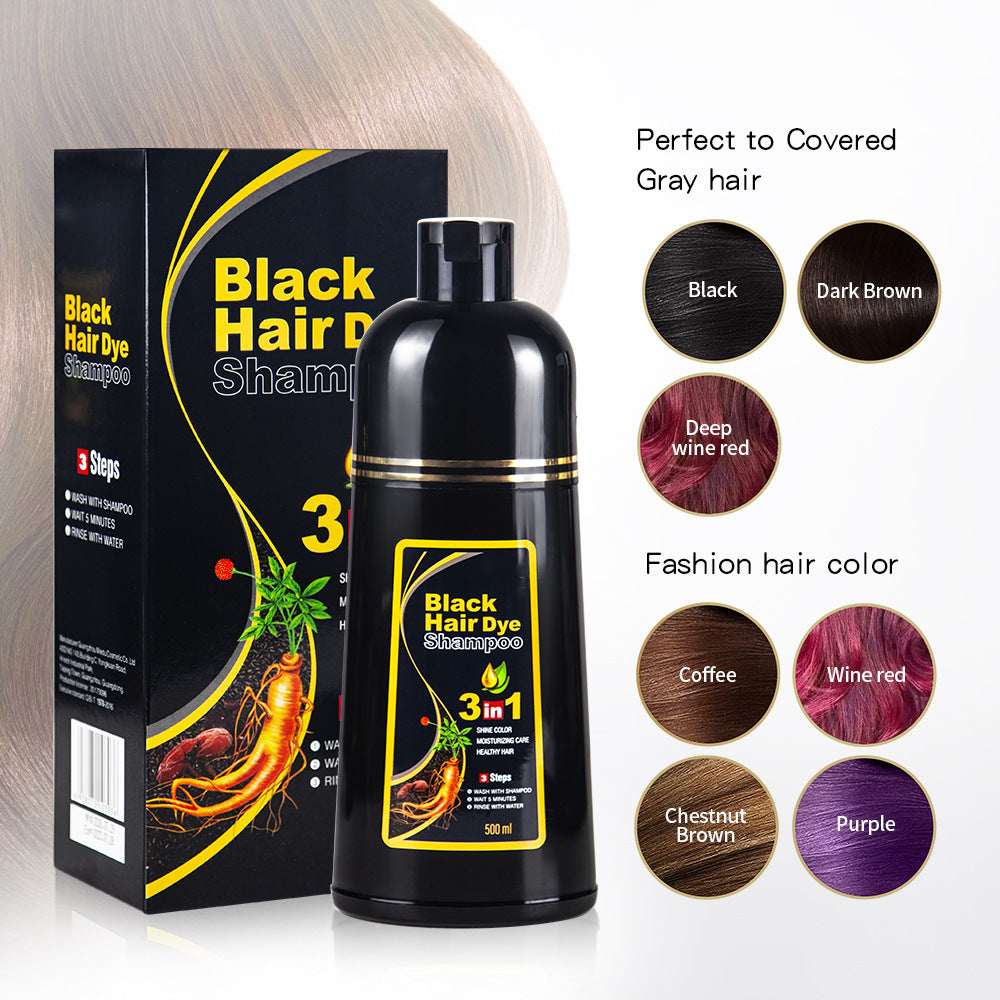 🔥 3-IN-1 BLACK HAIR DYE SHAMPOO (AYURVEDIC NO SIDE EFFECT)