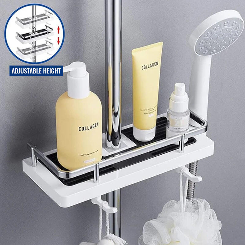 🔥Last Day Promotion - 63% OFF🔥Shower rod storage shelf(🌈🌈BUY MORE SAVE MORE)