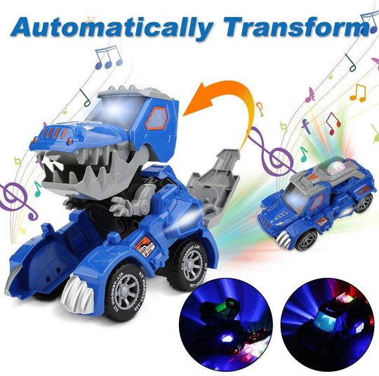 (🎅Christmas Pre Sale - 48% OFF) Transforming Dinosaur LED Car