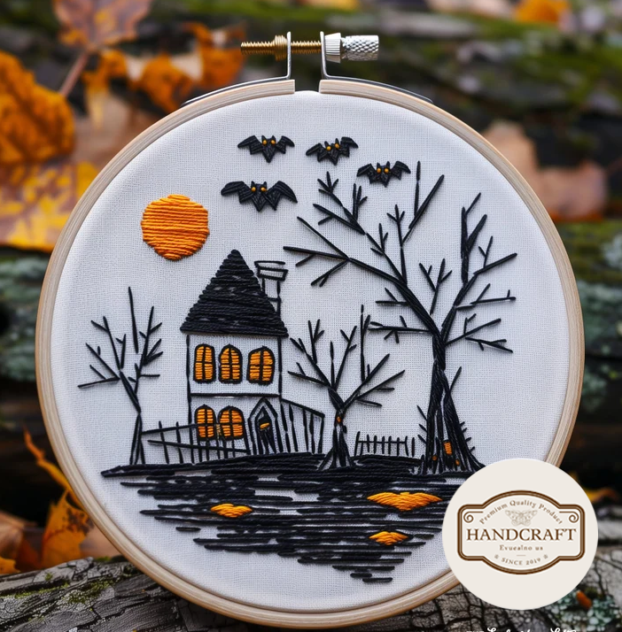 💖Halloween Embroidery KIT - Very easy to get started