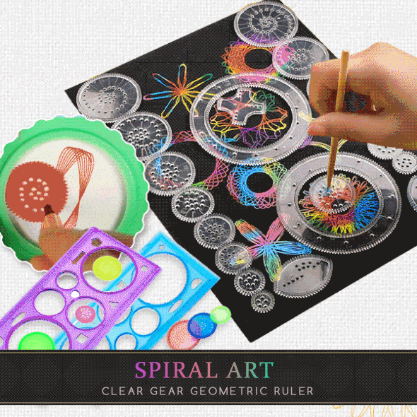 Christmas Hot Sale 49% OFF- Spiral Art Clear Gear Geometric Ruler- Buy 2 Get 1 Free NOW