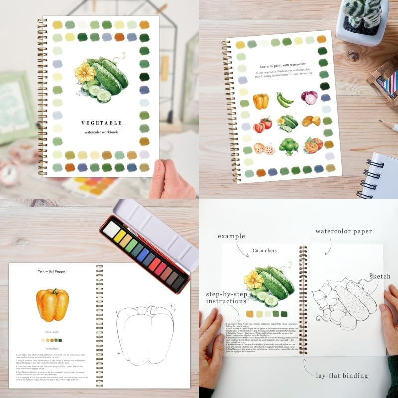 🎁Last Day Promotion 70% OFF💕 Watercolor Workbook🖼️Beginner-Friendly