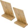 MyGift Bamboo & White Panel Jewelry/Necklace Tabletop Display Boards, Set of 2
