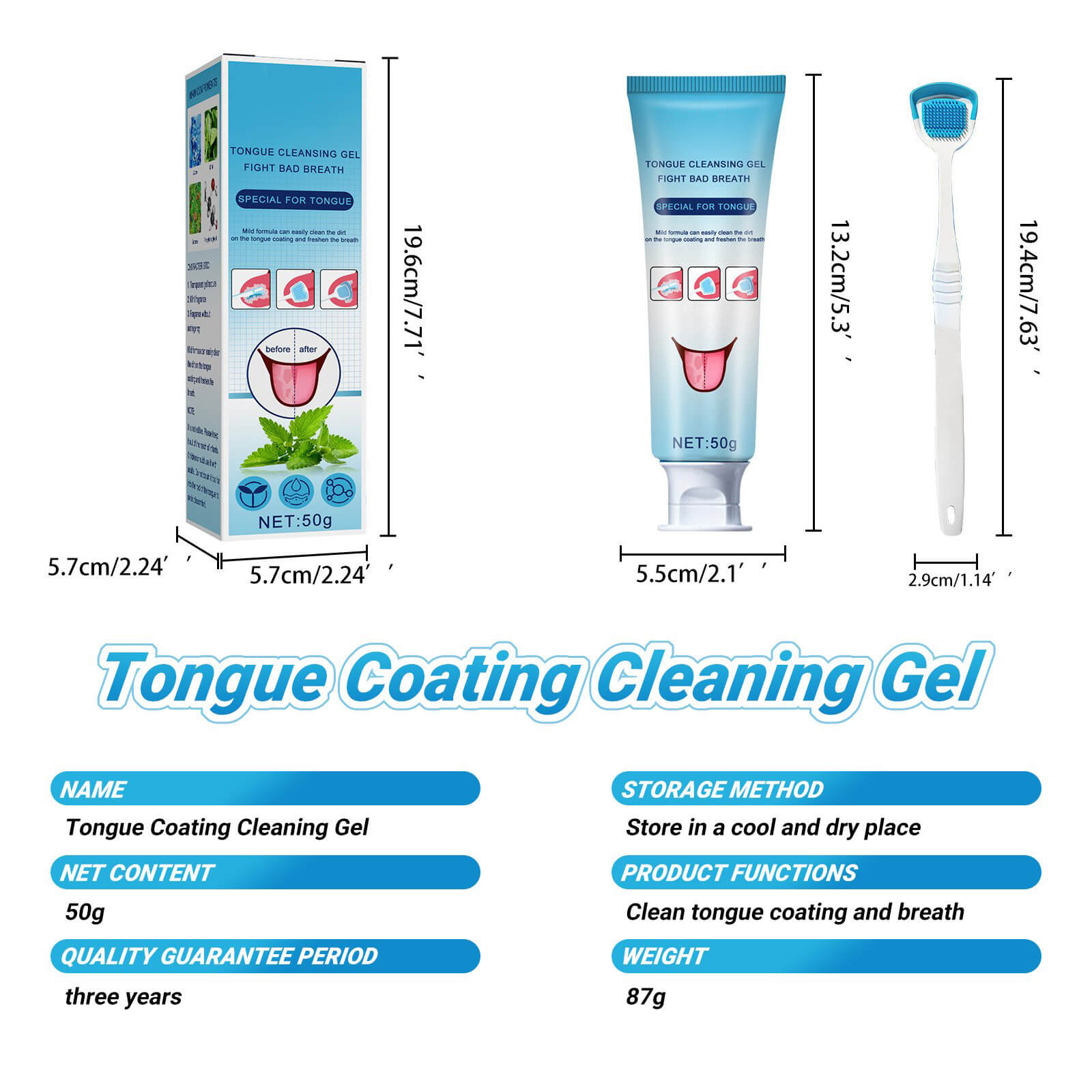 🔥Oral Hot Supplies-50% Off✨Tongue Cleaning Gel With Cleaner Brush✨(Buy 2 Get 1 Free)