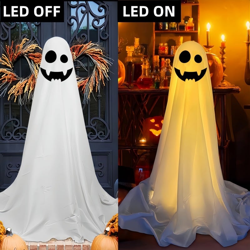 Halloween Spooky DIY Lit Ghost Decor